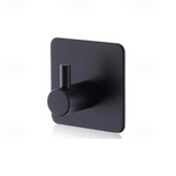 Modern Black Bathroom Hook, Self-Adhesive, Black