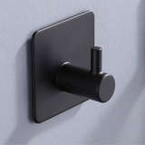 Modern Black Bathroom Hook, Self-Adhesive, Black