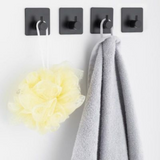 Modern Black Bathroom Hook, Self-Adhesive, Black