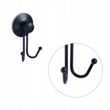 Towel Hook - Double Hook, Self-Adhesive, Black