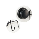 Black Stainless Steel 4-Hook Rack with Suction Cups