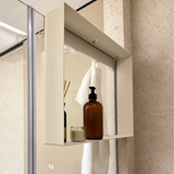 Estante de ducha beige de doble cara para mampara de ducha